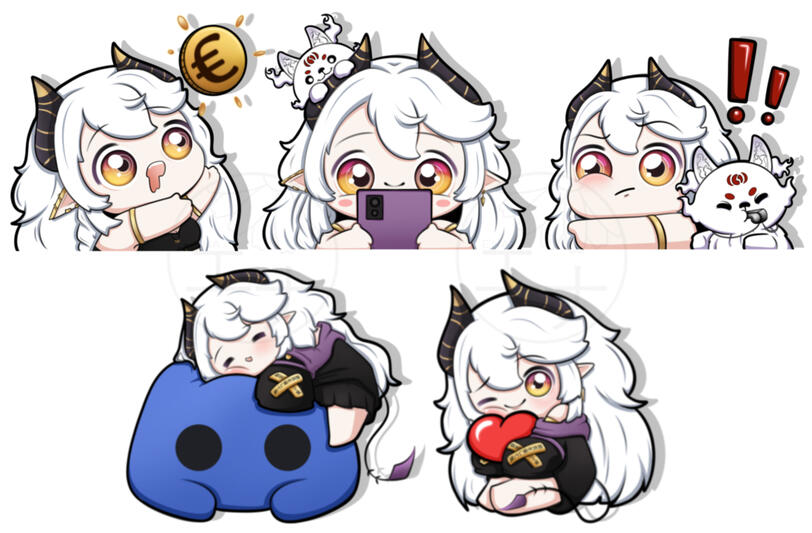 Chibis for twitch bio panels for a client Chibis for twitch bio panels for a client